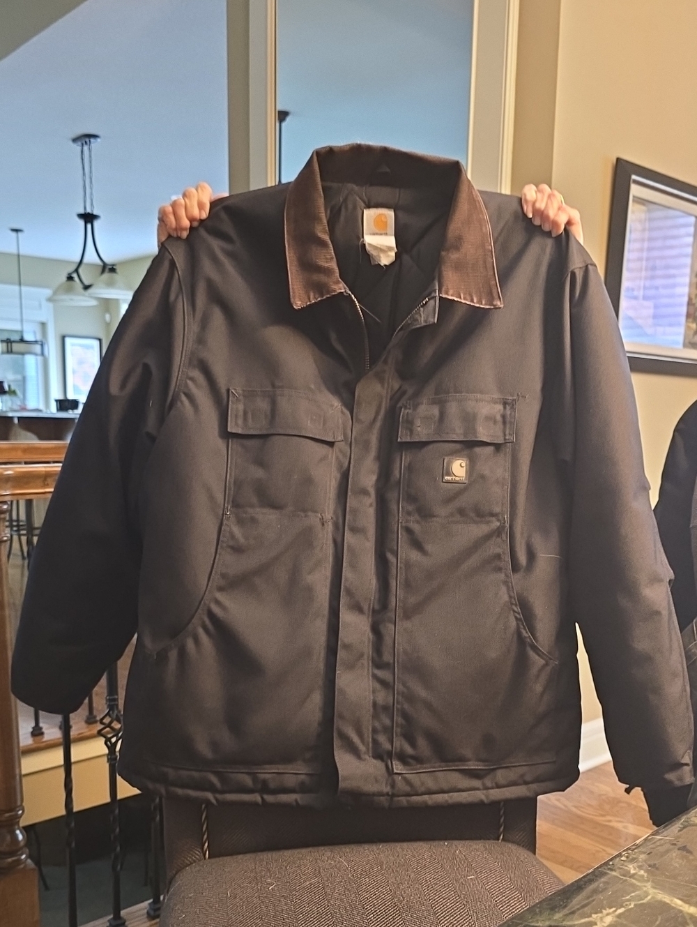 Carhartt Brown-Collar Black Work Jacket XXL, Like New